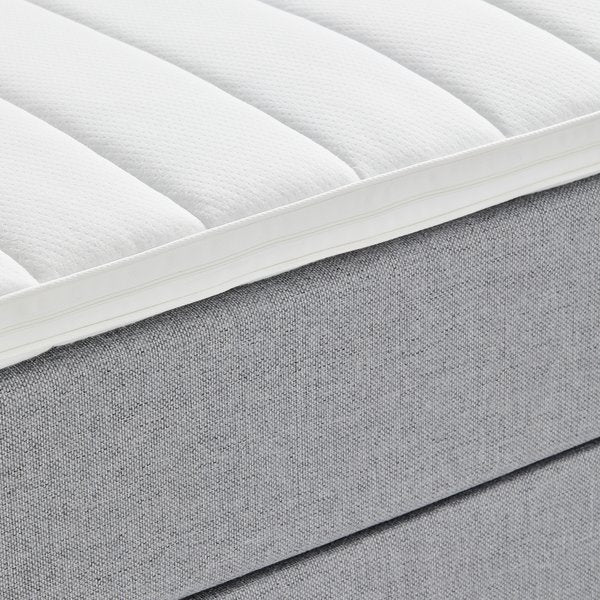 Boxspring postelja 140x200 LEIRKUP siva mehka