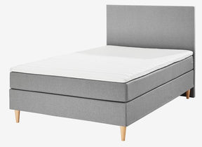 Boxspring postelja 140x200 LEIRKUP siva mehka