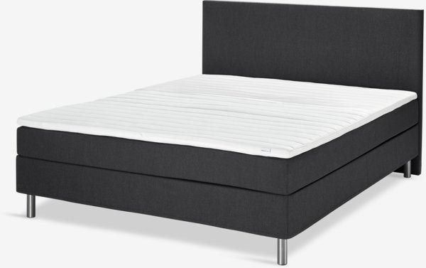 Boxspring postelja 140x200cm TYSSA črna mehka PU